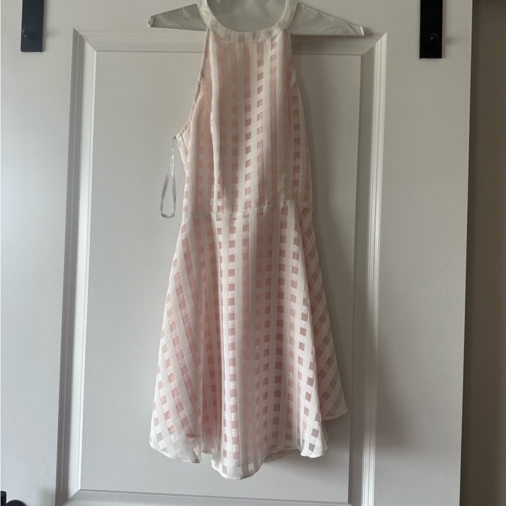 Lovers + Friends Pink and White Checkered Dress